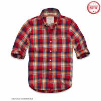 heren abercrombie fitch plaid lang overhemd moose logo rood oranje blauw On Sale Novel rmtsj125